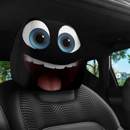 😆 Funny Cartoon Car Headrest Covers – 2PCS Universal Fit 🚗