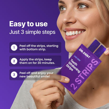 🔥Last Day 70% OFF - ✨DRDENT PURPLE TEETH WHITENING STRIPS - 7/21 WHITENING SESSIONS