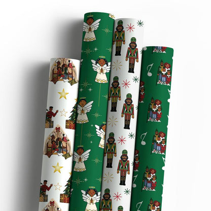 🎄Christmas Sales 50% OFF🎅🏾🤶🏾Home for the Holidays Black Santa Wrapping paper