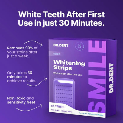 🔥Last Day 70% OFF - ✨DRDENT PURPLE TEETH WHITENING STRIPS - 7/21 WHITENING SESSIONS