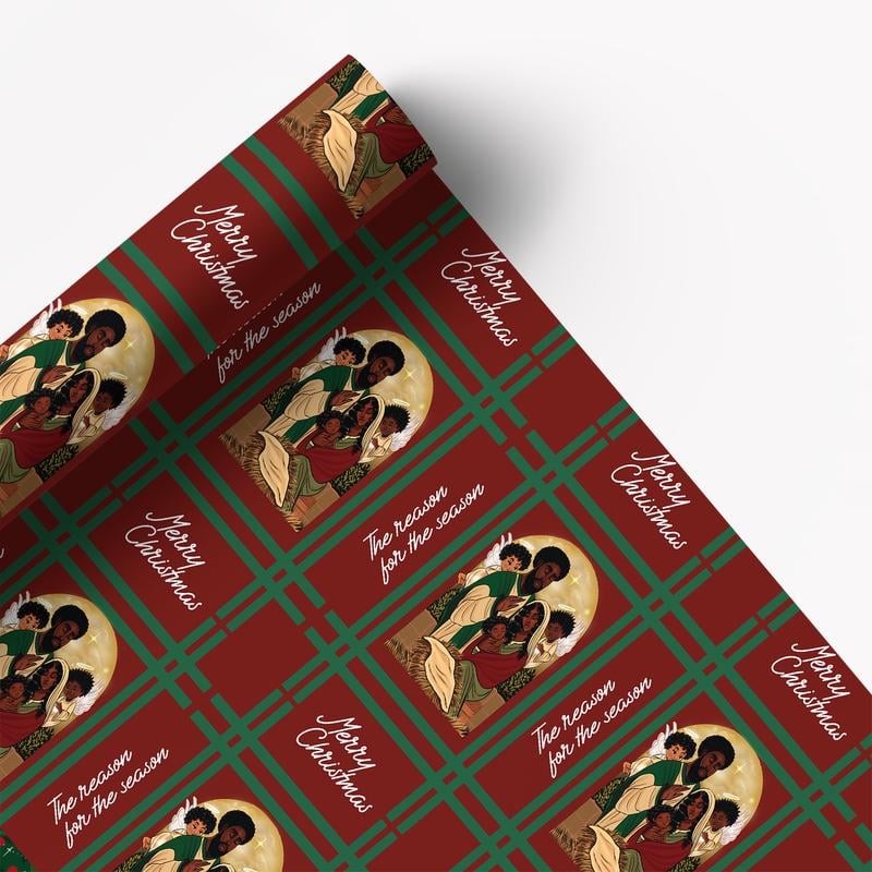 🎄Christmas Sales 50% OFF🎅🏾🤶🏾Home for the Holidays Black Santa Wrapping paper